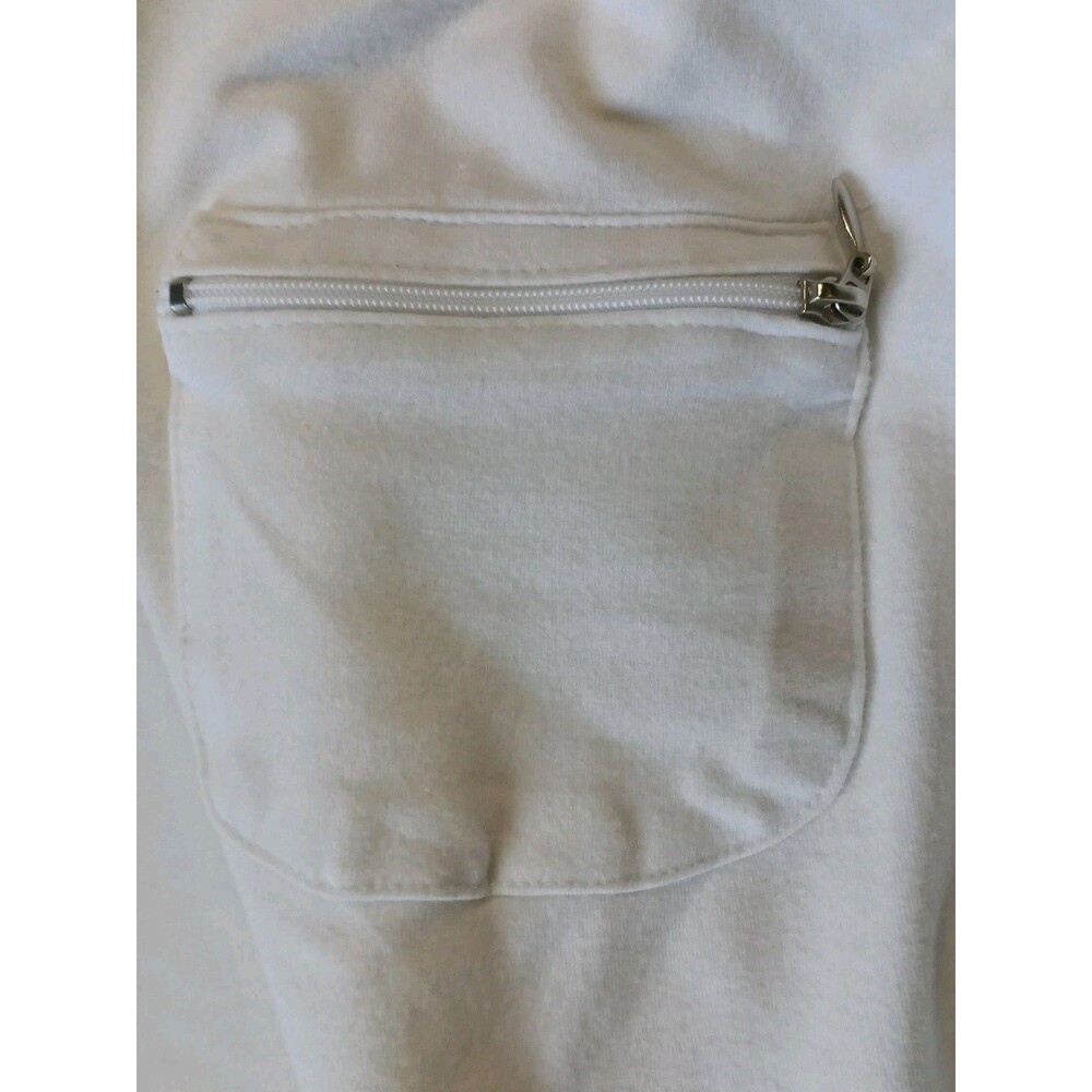 Danskin Solid White Elastic Waist Pull On Zipper Pockets Cropped Size XL (16-18) - Picture 6 of 11